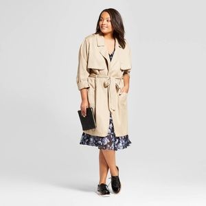 Target A New Day Beige Trench Coat Tie Waist